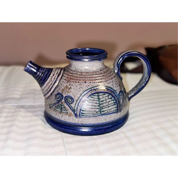 Deep blue gray vase pitcher pot decor - Picture 14 of 15